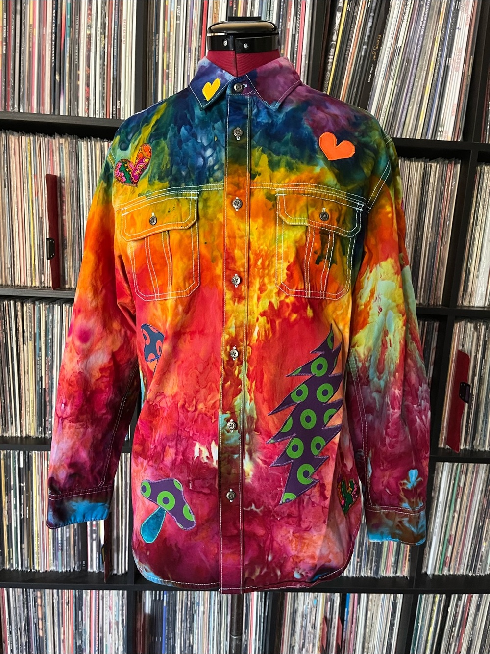 Chakral Chaos ice dyed tour jacket PHISH grateful stealie mushroom fishman ⭕️🌈💜